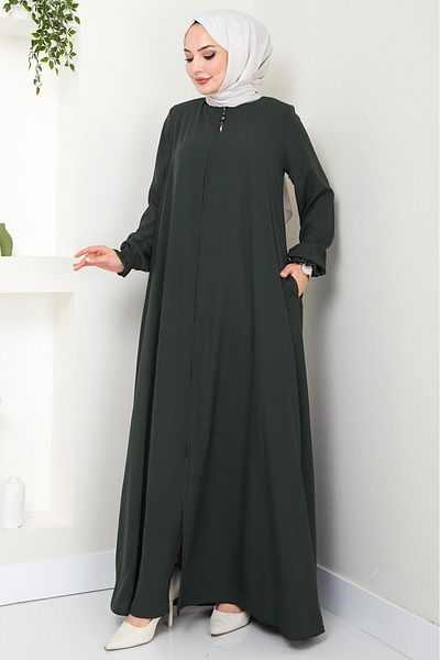 hafsamina Large Size Mevlana Ferace Khaki Hm02153