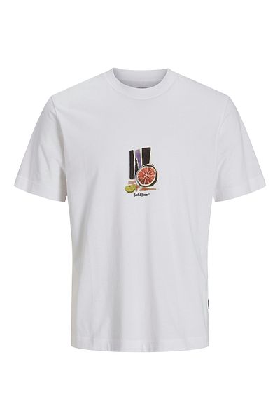 Jack & Jones Jack Jones Jorvarenna Tee Ss Crew Neck Ανδρικό λευκό μπλουζάκι 12273162-01