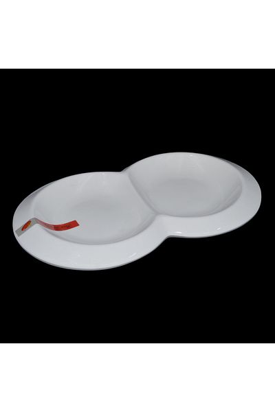 Generic Ceramic serving plate divided into two sections