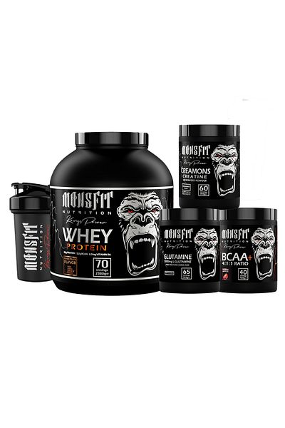 MONSFİT Whey Protein 2380g (Chocolate Flavor) + Amino Acid Combination (Performance and Muscle Building)