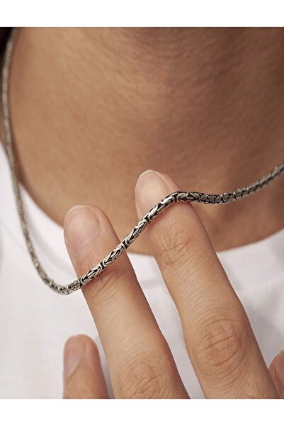 Sultan Telkari 925 Ayar Gümüş Erkek Kral Zincir Kolye