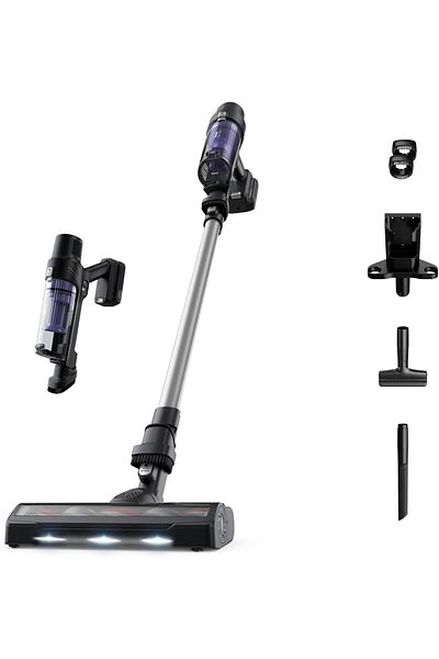 TEFAL 2 in 1 Cordless Vacuum Cleaner, LED Light, Up to 45 Minutes, Purple TY6A35HO