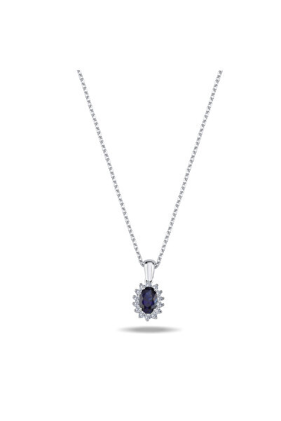 Luna Diamond 0.43 Karat Pırlantalı Safir Kolye