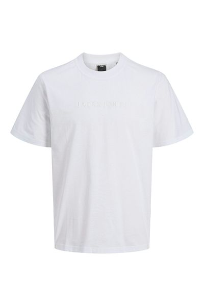 Jack & Jones Ανδρικό λευκό μπλουζάκι Jack Jones Jcorecharge Mold Tee Ss Crew Neck 12273070 -01
