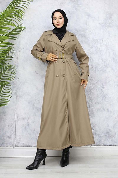 giyze Καμπαρντίνα Hijab με ζώνη Mink 4951