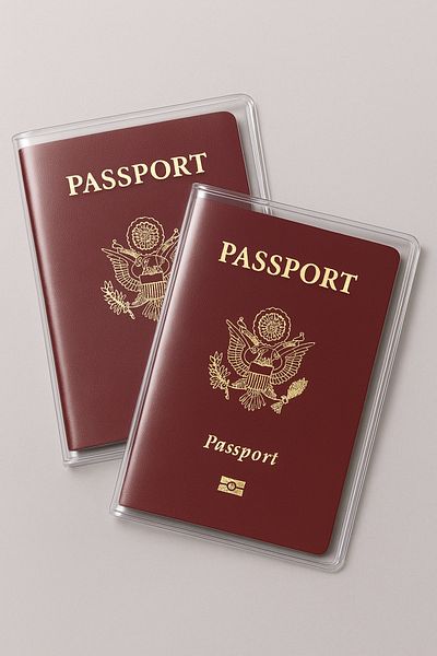 sağlıkçı shopping trend aksesuar 2 τεμ. Universal Passport Case Διαφανές αδιάβροχο PVC προστατευτικό δοχείο διαβατηρίου