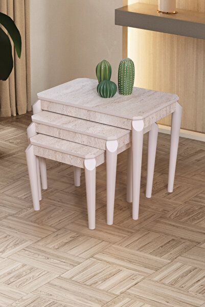 Sawoli Home Eras Ahşap Zigon Sehpa