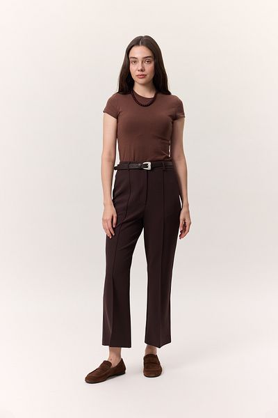 Manuka Brown Oval Buckle Leather Belt