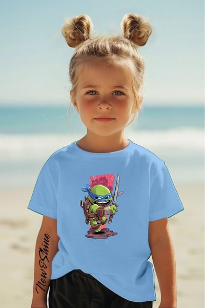 New Shine 1 tricou este un cadou pentru achiziții de 6 și peste în coș - Tricou pentru copii supradimensionat cu imprimeu Ninja Turtles