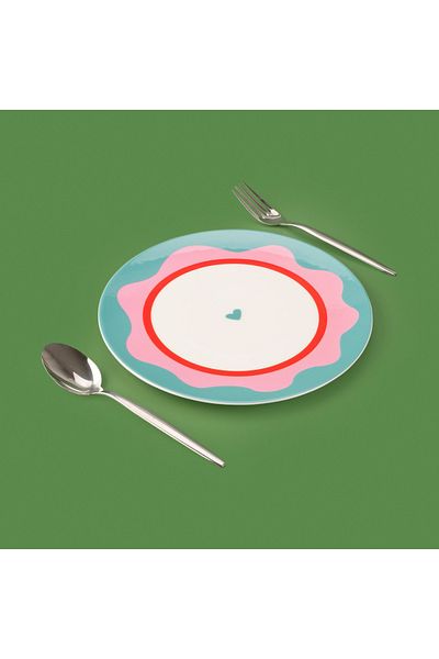 Evidea Kitchen Granny Serving Plate - Green / Pink - 25 cm