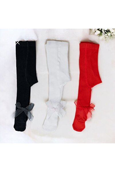 BATU GİYİM Baby Girls and Children Bow Pantyhose Set Formal Holiday Colors
