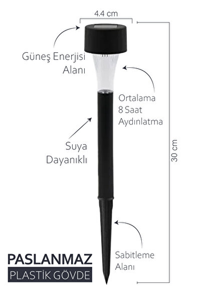 Blooma Güneş Enerjili Bahçe Lambası - Solar Aydınlatma - Plastik Solar Saplam...