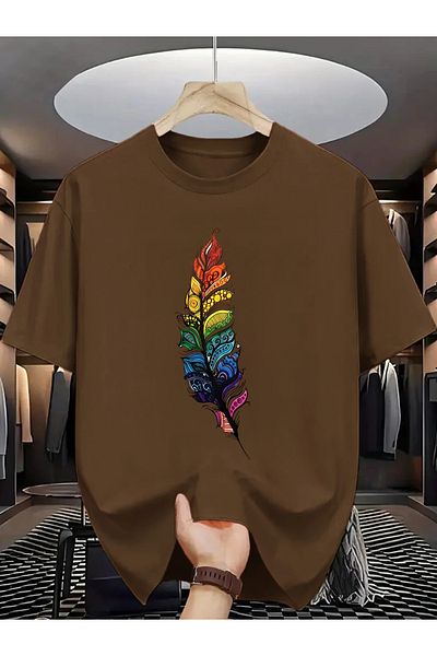 PENTHİLUS Men's Summer Short Sleeve Letter Printed T-Shirt