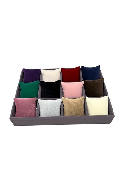 MeGass Dekor Domestic Production Suede Fabric Color Bucket 34/24 cm Padded Drawer Padded Watch and Jewelry Box
