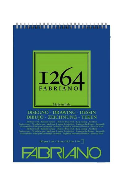 Fabriano 1264 Drawing Spiral Drawing Notebook 180 Gr. 50 Yps. A4
