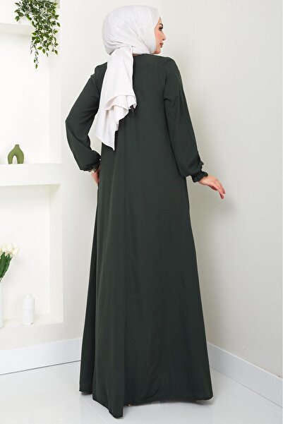 hafsamina Large Size Mevlana Ferace Khaki Hm02153