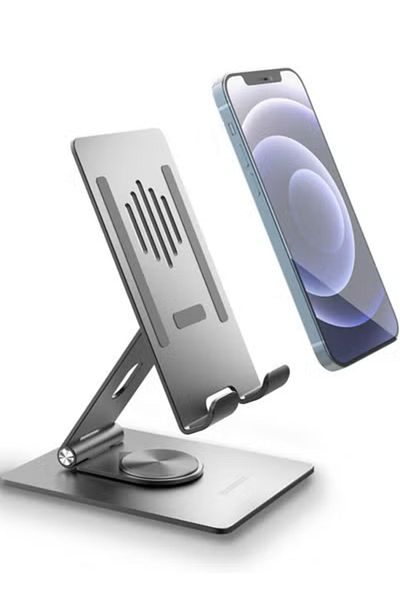 Momax Fold Stand 360 Degree Rotation Supports Phones and Tablets Multi-purpose Holder Space Grey