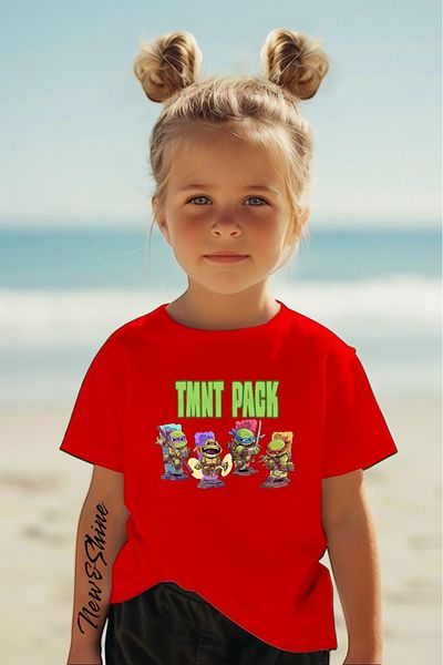 New Shine In Cart 6 and Above Purchases Get 1 T-Shirt as a Gift - Ninja Turtles Printed Oversize Children's T-Shirt