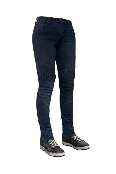 The Biker Jeans EVO Ultra Flexi Dark Blue Korumalı Motosiklet Kot Pantolonu Kadın