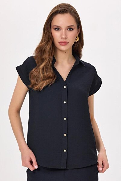 İKİLER Polo Neck Buttoned Low Sleeve Shirt 025-3000