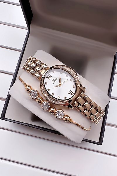 Homies Special Boxed Oval Case Women's Wristwatch Gold Color Hmby2050C1