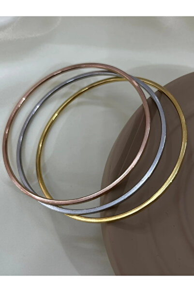 MARZELLA ACCESSORİES 3 renkli 3lü çelik ajda bilezik