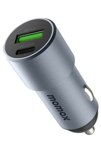 Momax UC15 38W Dual Port USB-C PD Fast Charging 3.0 Multi-devices Car Charger - Black