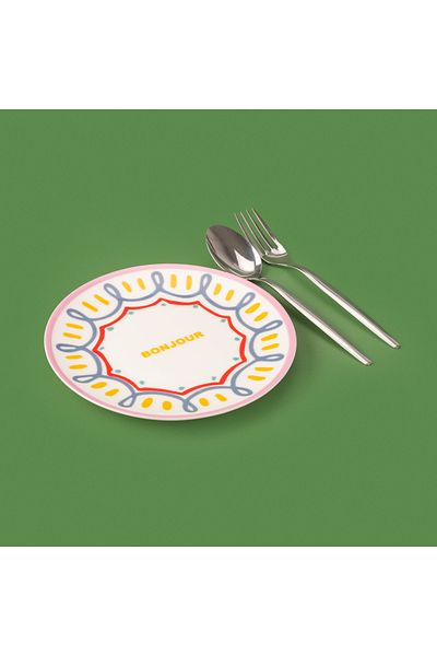 Evidea Kitchen Bonjour Dessert Plate - Colorful - 19 cm