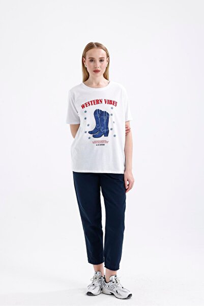 Miss Murem Western Vibes Print T-Shirt-White