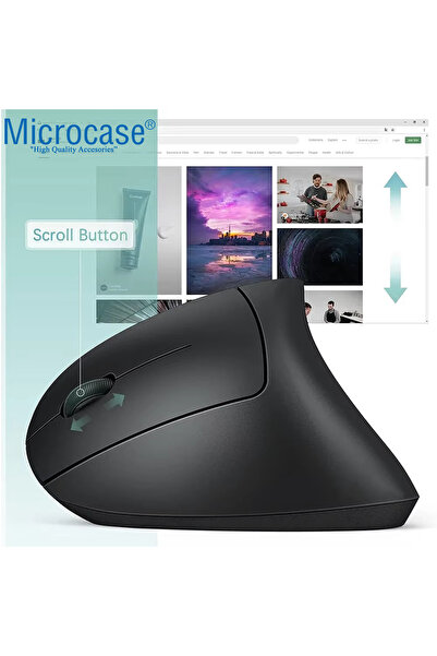 Microcase Dikey Ergonomik Kablolu Mouse 800/1200/1600 Dpı 6 Tuşlu - Al5178