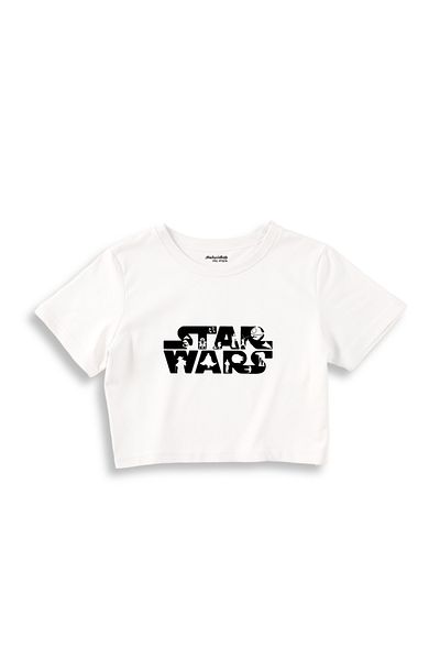 The Lucid Lab Μπλουζάκι Star Wars Crop - Λευκό