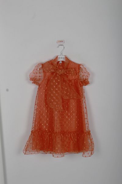 incity Girl's Bow Detailed Polka Dot Dress