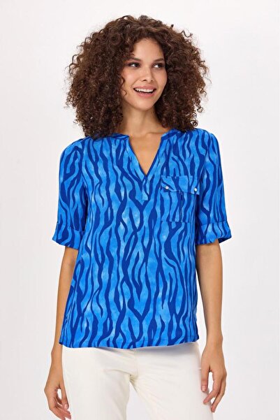 İKİLER Yakası Patlı Cep Detaylı Bluz 025-3006