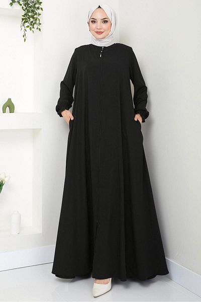 hafsamina Large Size Mevlana Ferace, Black Hm02153