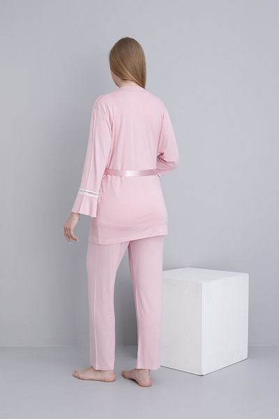Miss Dünya Lissa Lace Trimmed V-Neck Maternity and Maternity Pajama Set