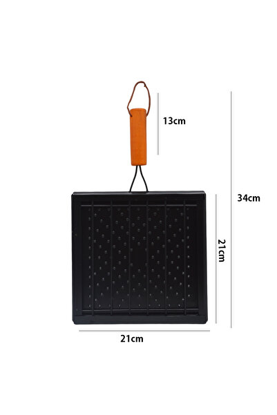 Generic Metal heat spreader plate with insulated wooden handle