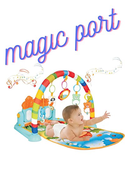 melektoys Magıc Port Sevimli Piyanolu Sesli Işıklı Aynalı Oyun Halısı Yer Minderi 3 In 1 Yenilenen Tasarım