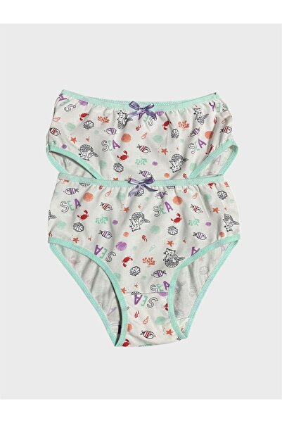 elmas kids Дівчача біла бавовняна білизна з малюнком котів, 2 шт.