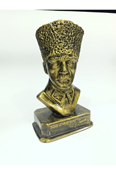 twins home art Taş Tozu Dekoratif Obje Mustafa Kemal Atatürk Büstü Heykeli Gold