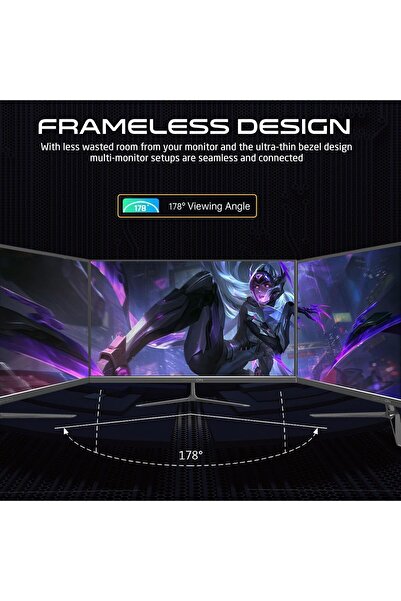 GAMEON GOES24FHD120IPS 24 inch Gaming Monitor, FHD IPS, 120Hz, 0.5ms, 2.1 HDMI, Built-in-Speakers, Black