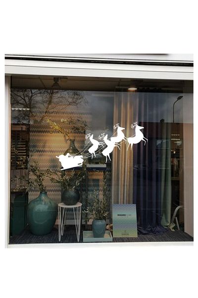 MIGNATIS Decoratiuni de Craciun Autocolant Mos Craciun Cerb 55x100 cm - Alb