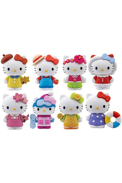 Hello Kitty دمية بتصميم فصول السنة الأربعة، 7 سم، قطعة واحدة متنوعة (قد يختلف التصميم) | قابلة للتجميع
