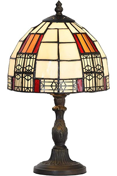 HOME LONDON BREEZE Tiffany Vitray Masa Lambası, 33 cm, Renkli
