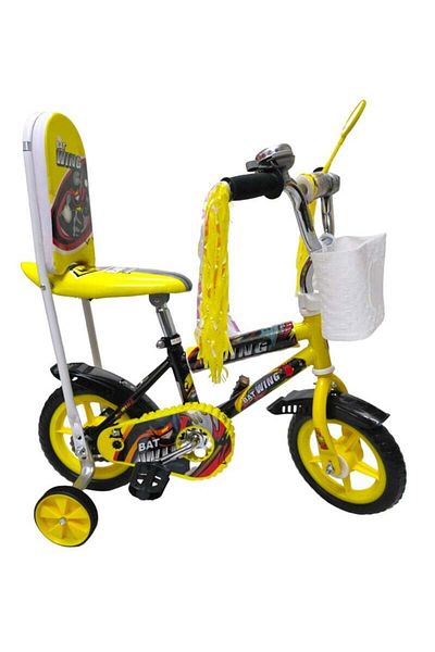 BabyCara Bike Size 10 Inch with Back Support and Reverse Walking & Supported Wheels For Kids 3 to 4 Years