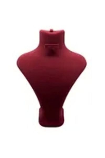 MeGass Dekor Domestic Production London Model Suede Fabric Burgundy Color 28/ 22 cm Set Necklace-Earring-Ring Display Mannequin