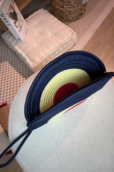 MaVaux Moss Zippered Straw Jute Vegan Clutch Bag