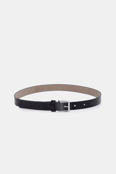 Antioch Black Crocodile Skin Look Women's Belt