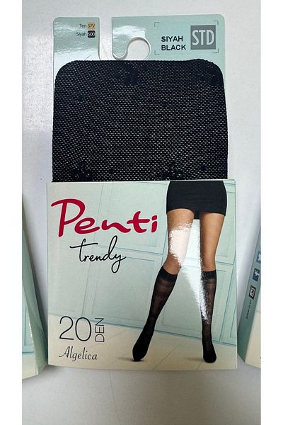Penti Women's 3 Pack Skin Algelica Patterned Knee Length Trouser Socks