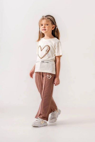 FYONCH Embroidered Short Sleeve Tube Leg Girl's Suit