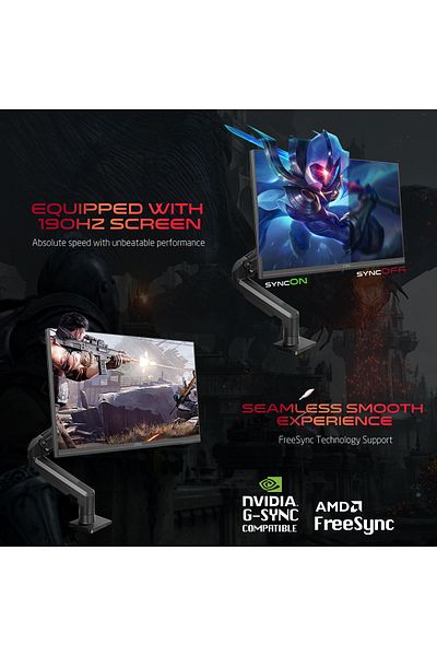 GAMEON GOM27FHD190IPSX 27 Inch Gaming Monitor, 1920x1080p FHD, 190Hz Fast IPS, 0.5ms with Stand - Black